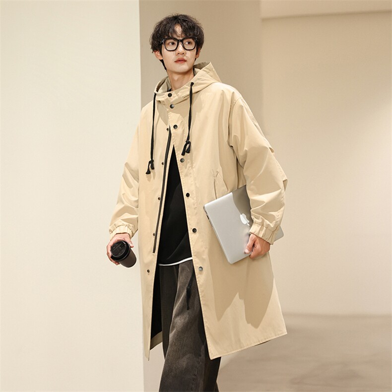 5W件长年冲锋风衣男中长款大衣男F174薄P90加棉P100特价港风4，男装风衣，星座401