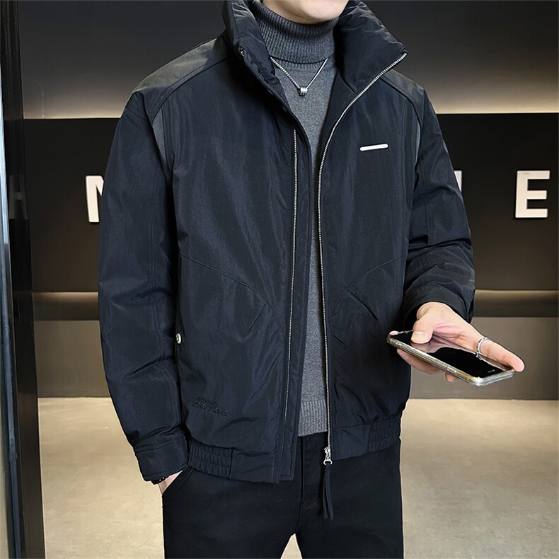 标50绒店主风2025新款男士拼接立领羽绒服外套B338-2516-P195,男装羽绒服,电商B338