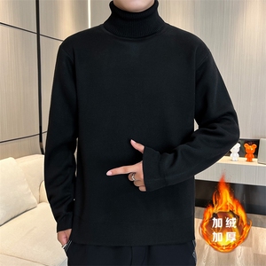 2023-403-1-M669-P26跑量新款一体绒高领毛衣男士针织衫加绒时尚图片