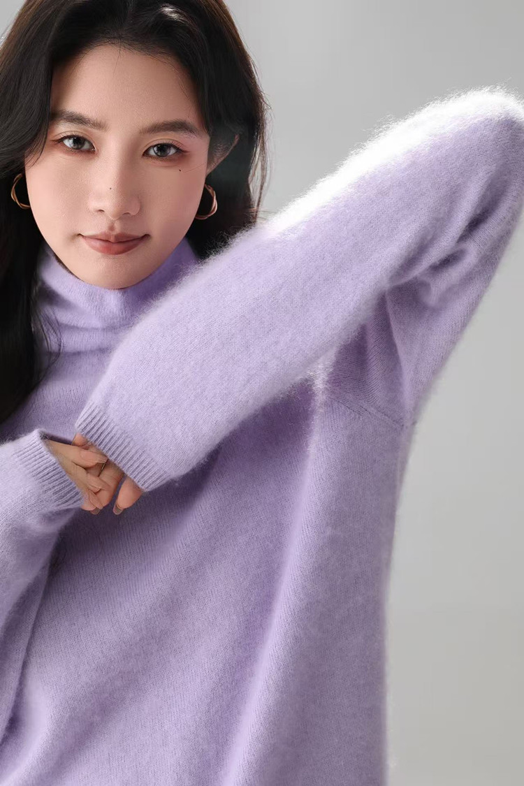 2025年秋季时尚百搭条纹简约休闲堆堆领,女装羊毛衫,美轩羊绒