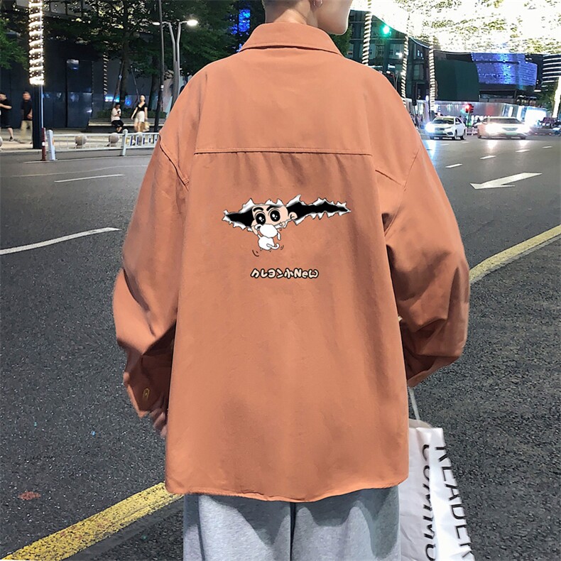 春季长袖衬衫男宽松港风衬衣男外套男CSCS289-P35,男装衬衫,电商B371