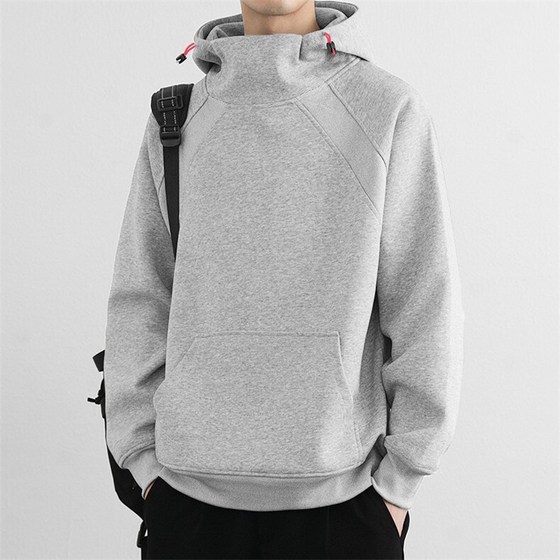 抖音得物高品质二开美式高街重磅辑明线防风高领连帽卫衣外套W82，男装卫衣，电商A486-1