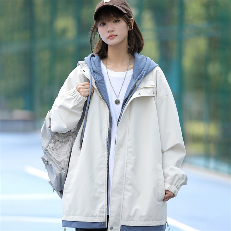 904-2-MY763-68特秋装假两件派件夹克女外套冲锋衣宽松大版三防,男装夹克,星座904-2