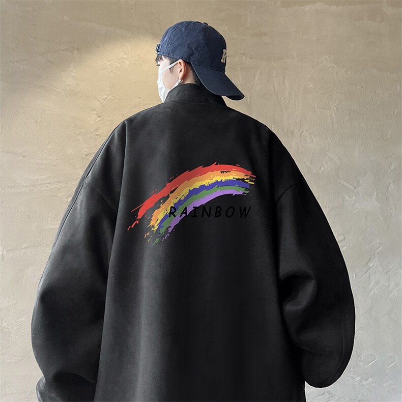 麂皮绒夹克男大码立领褂子外套JK85064-P68加绒款-P78,男装卫衣,电商A040