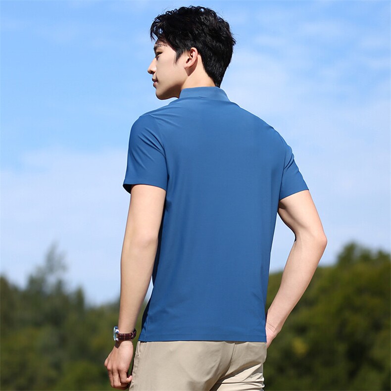 黑色美式短袖polo衫男款痞帅高级感夏季正肩t恤轻熟风男装半截袖,男装Polo衫,电商B360