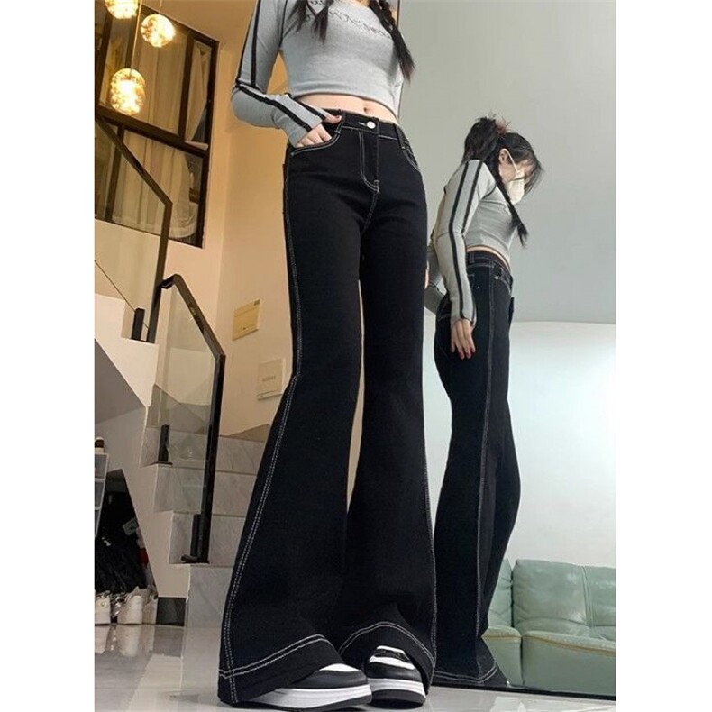 微喇牛仔裤女刺绣设计秋季新款时尚高腰显瘦喇叭长裤N127,男装牛仔裤,星座1116A（原606A-3）