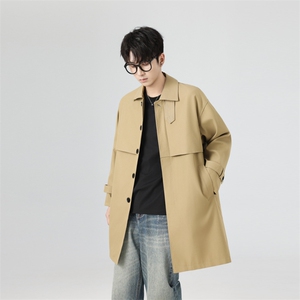 秋季英伦风韩版宽松中长款潮风衣外套FY023P118控158XZ402-2货足图片