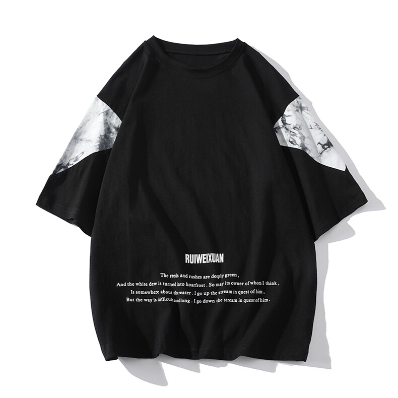 货足8XL-M平铺纯短袖T恤男2023夏季新款潮男扎染半袖大码体恤,男装T恤,钱塘717(原712)