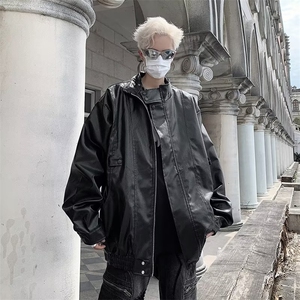 复古宽松休闲痞帅机车皮衣夹克男春秋季 HY751 P78图片