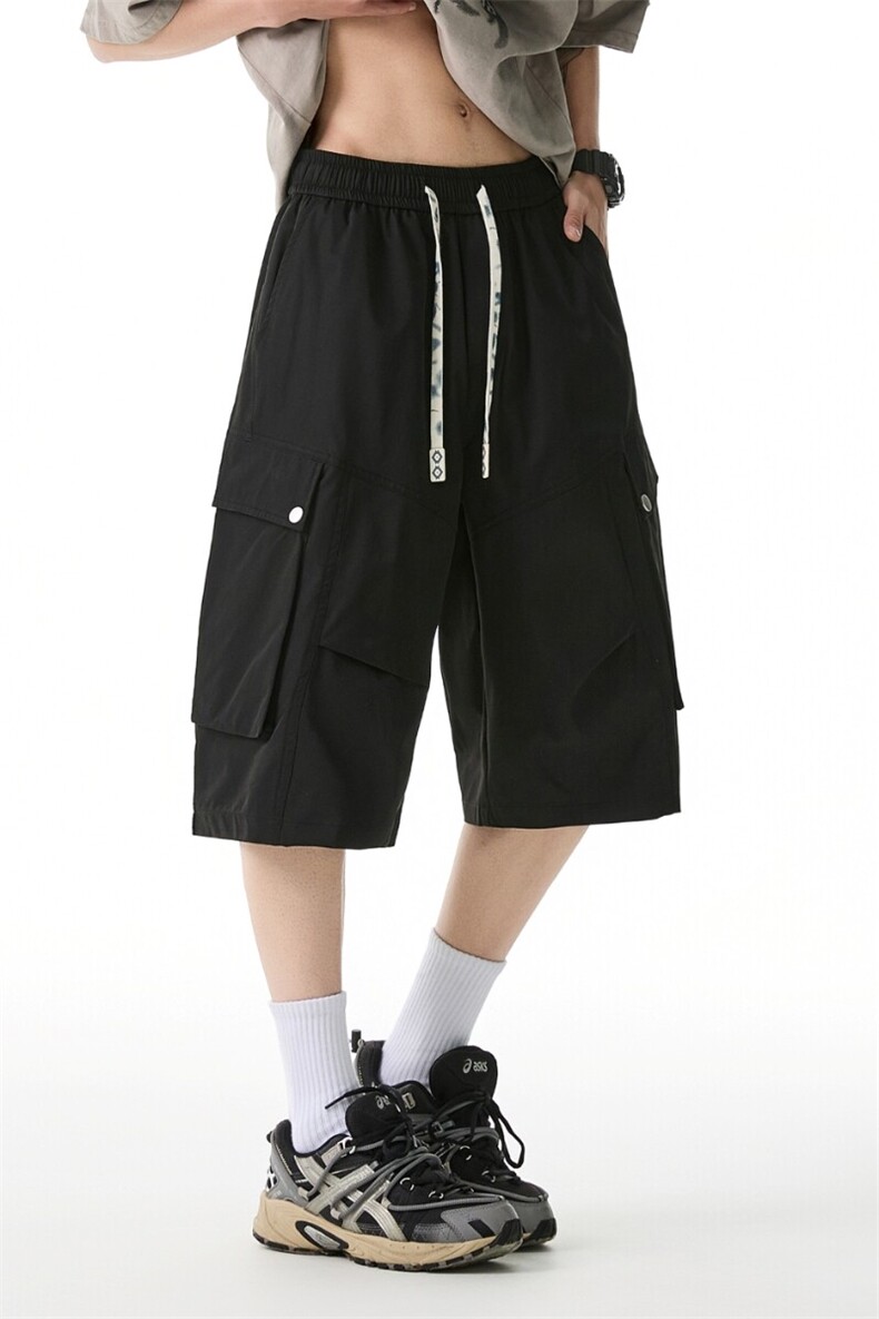 M-8XL夏季宽松大码冰感工装短裤五分裤XZ109-K2376-TP38-控59.9,男装牛仔裤,星座109