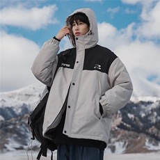 新疆山系图案印花百搭宽松休闲连帽棉服A247-MY85607特批95控158，男装棉衣，电商A247