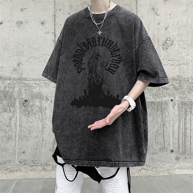 量大优可提供视频2024夏水洗美式短袖T恤D223A-ST2408-P25,男装T恤,电商019-1