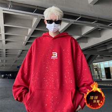 抖音得物高品质重磅全棉二开支持退换360克满天星连帽卫衣1023，男装卫衣，电商A486