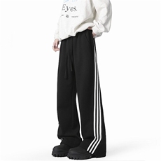 春季运动卫裤宽松直筒休闲三条杠校服裤百搭男女同款K10138/P48，男装休闲裤，星座506