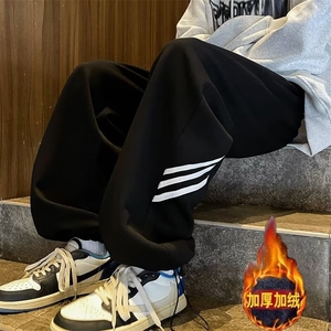 秋冬男士裤子直筒卫裤男重磅束脚裤子休闲运动裤K1335-p30加绒40