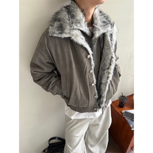 羊羔绒毛棉袄男士冬季2025新款加厚加绒棉衣冬装情侣棉服外套图片