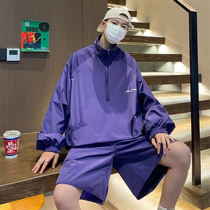 冲锋防晒衣套装男夏季钓鱼服运动外套短裤两件套TZ68 310B-2-P80图片