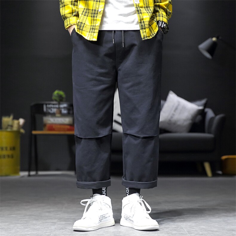 2021春秋季新日系沙发墙大码宽松男束脚松紧腰休闲长裤K236-P40,男装休闲裤,电商A001
