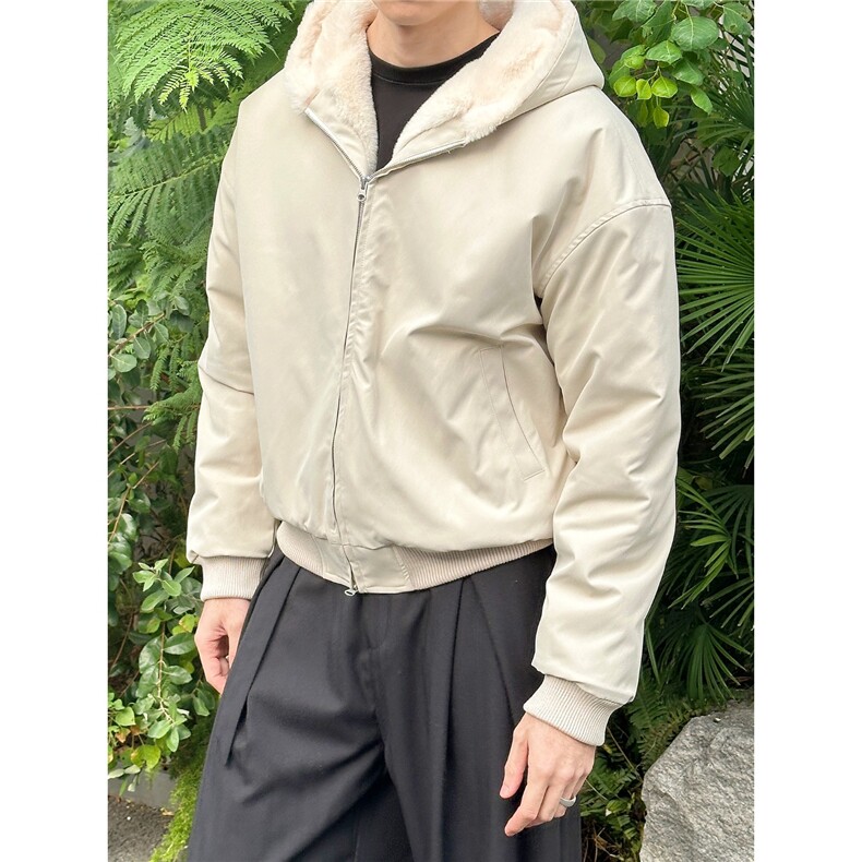美式复古高级感连帽夹克棉服男冬季加绒棉衣外套MF5032-P102图片