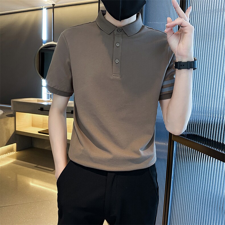 大货主推款4色抖音翻领短袖T恤T0251-P48,男装T恤,电商D342