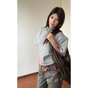 小众设计感短袖男女款夏季穿搭正肩小香风半袖翻领格子polo衫图片