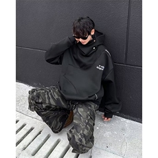 美式街头嘻哈不规则连帽卫衣男秋宽松拼接外套，女装短外套，星座716-2