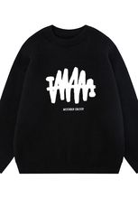 新款平铺个性印花宽松休闲百搭圆领毛衣A247-TPM6849特批45控78，男装针织衫/毛衣，电商A247-1