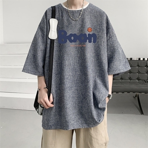 风复古亚麻短袖男棉麻t恤男半袖 ZT71406-P35图片