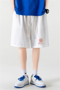 HD74237-P22 华夫格短裤男大码宽松五分裤男直筒中裤图片