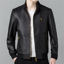 2021青年男商务休闲基皮夹克衫中年立领新款外套男ASDF8813-P230，男装夹克，电商B212（原钱塘6029）