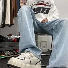 XZ616秋冬季新款重磅宽松微喇百搭纯色休闲牛仔裤TY971P45控58，男装牛仔裤，星座512A（原616）
