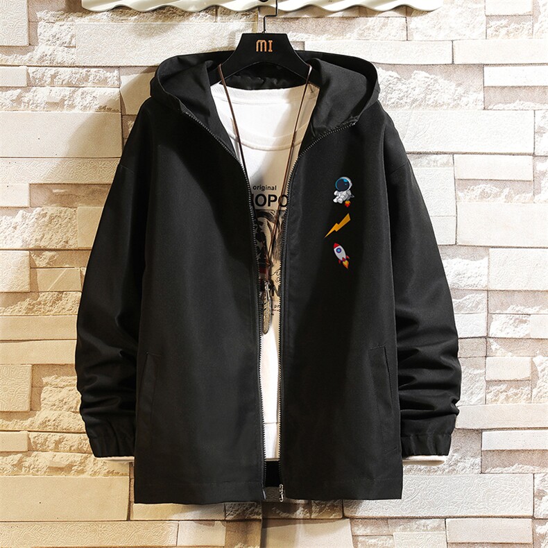 JK65165-P45连帽夹克男大码胖子棒球服上衣外套砖墙挂拍,男装夹克,电商A040A