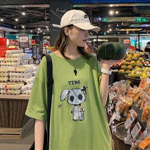 ！2021夏新款纯棉体恤印花短袖T恤男女中性风半袖T2110特P20图片