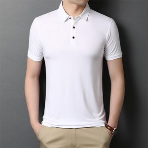爸爸夏装短袖t恤中老年冰丝中年人polo衫男士夏季男装上衣服