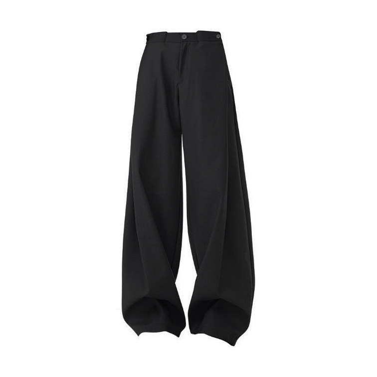 春秋美式高街休闲裤男女垂感阔腿西裤长裤纯色西装裤宽松直筒裤子，男装西服套装，电商A443