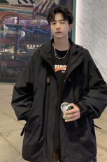 秋季现货工装冲锋衣男高品纯色宽松夹克外套DSA157B-J90-P85，男装夹克，电商A157B