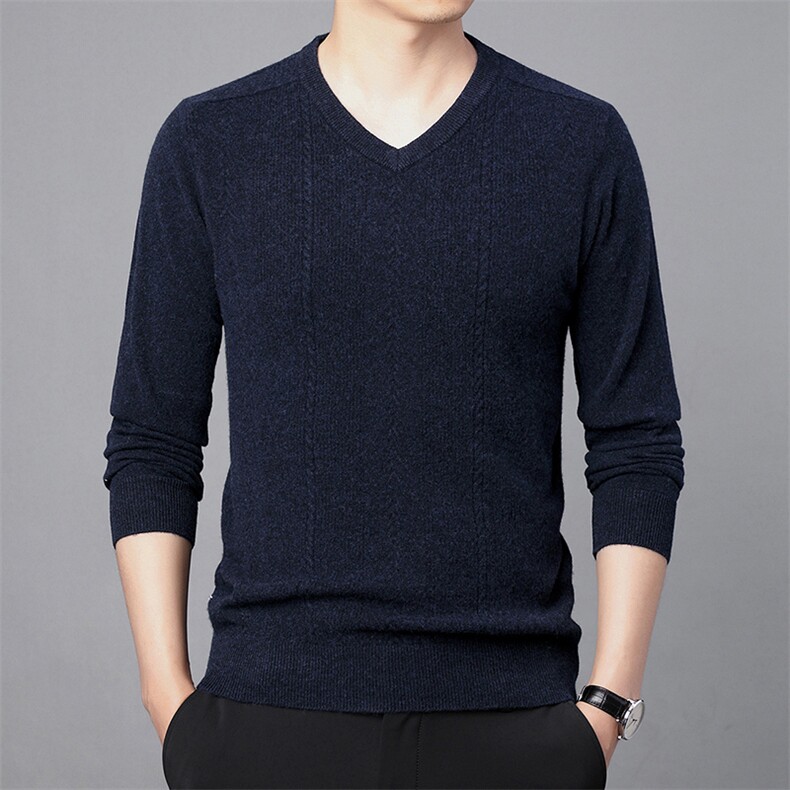 CM61099钱塘2020-2新款时尚休闲冬季厚款V领中年男士羊毛衫P147,男装针织衫/毛衣,钱塘207-2