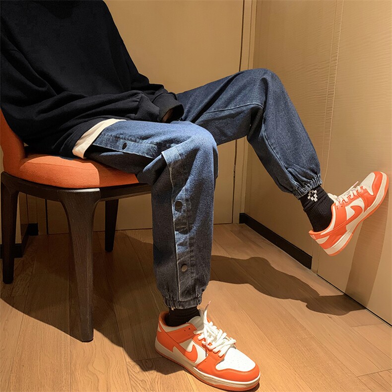 2023冬季加厚牛仔布港风排扣牛仔裤货号K553P55,男装牛仔裤,电商A063