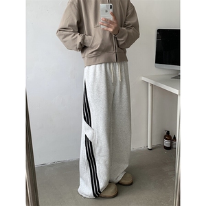 2025新款美式高街条纹卫裤垂感拖地裤子休闲裤青年现货K8330-P36图片