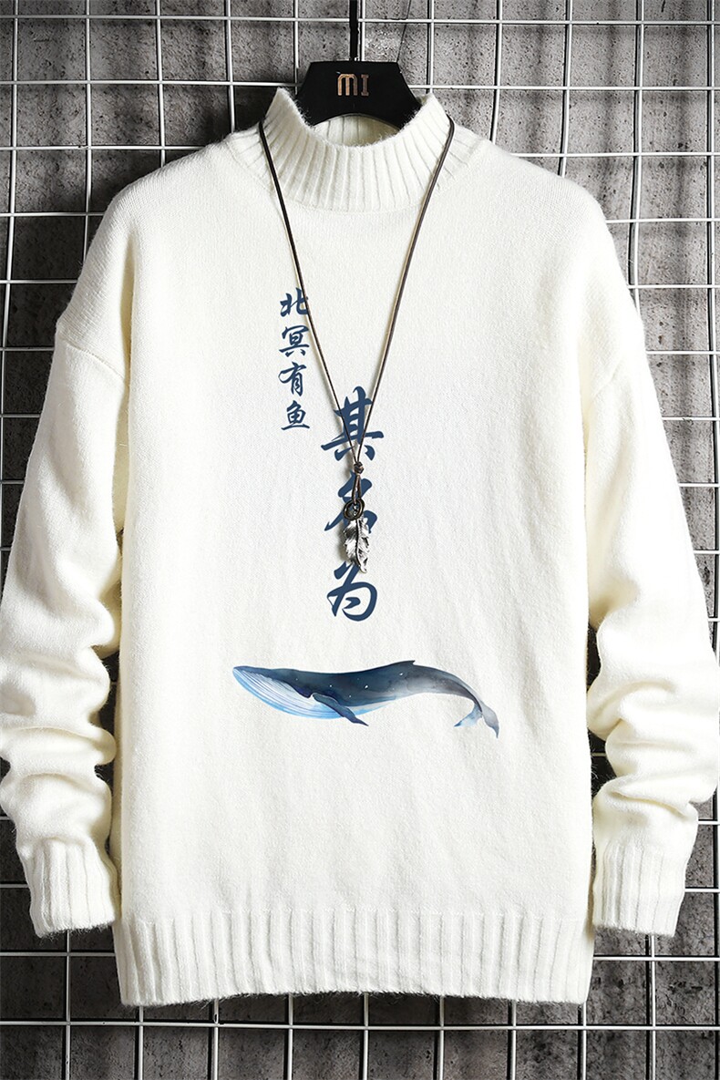 半高领毛衣男士大码针织衫男毛线衣男网格M18261-P45加绒款-P65,男装针织衫/毛衣,电商A040A