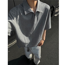 夏季新品老钱风宽松休闲POLO衫短袖T恤上衣男H1083特P35，男装Polo衫，电商A341