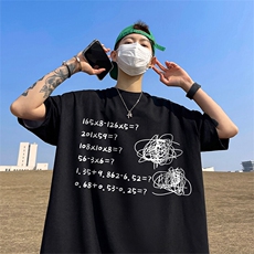 抖音得物二开现货供应220克夏装重磅美式高街宽松短袖t恤MT59，男装T恤，电商A486-1