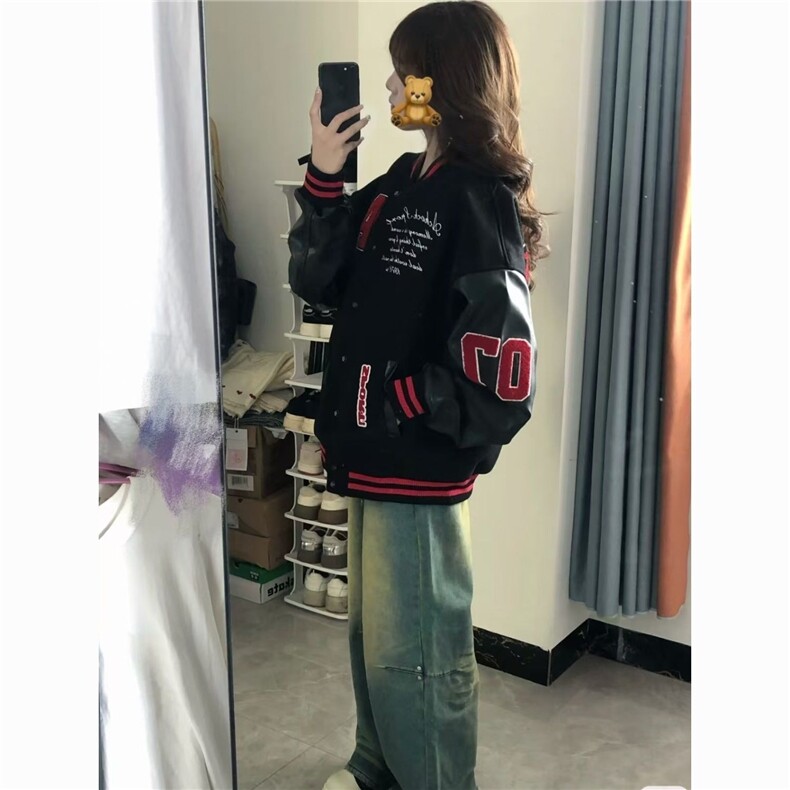 美式复古撞色棒球服外套字母新款情侣夹克潮JK766-P65,男装夹克,星座208-5