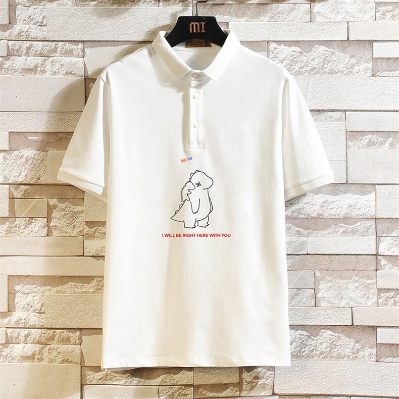 PL57140-P35 翻领短袖polo衫男大码胖子半袖t恤男有领保罗衫图片