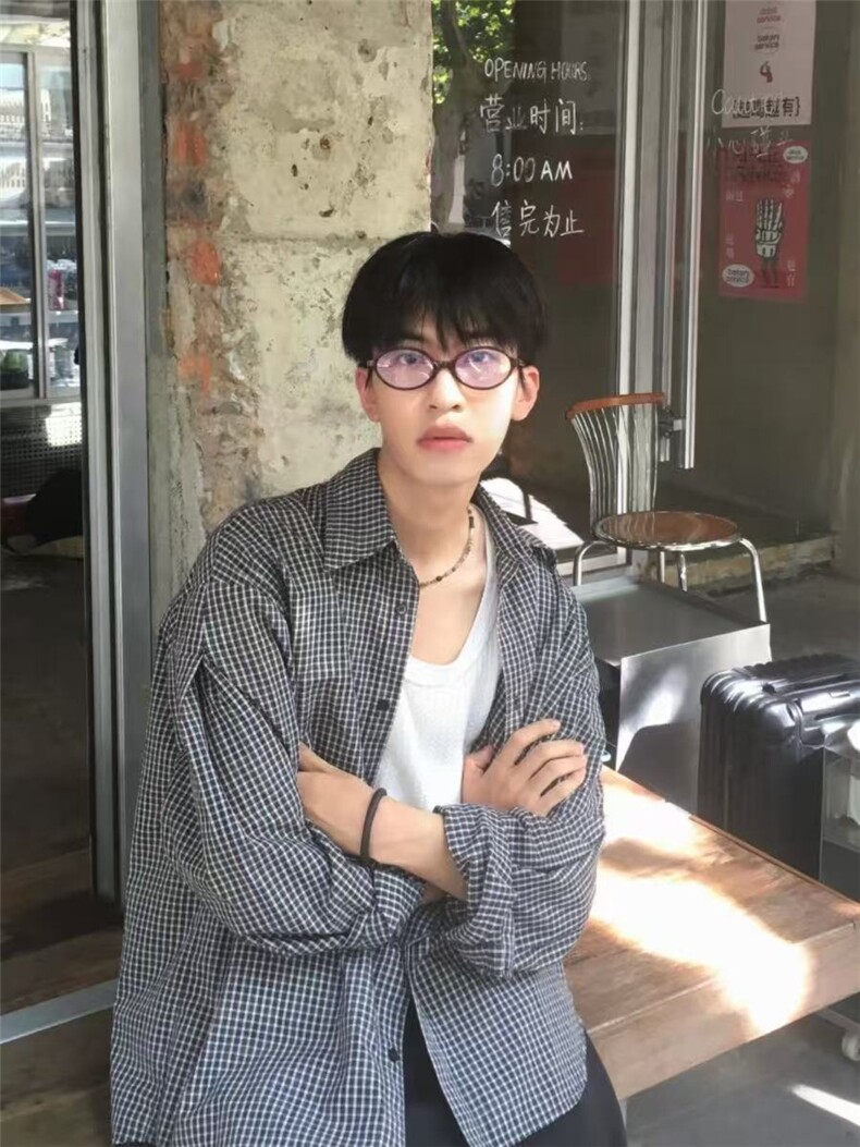 档口现货~纯棉男女夏季蓝色格子长袖防晒衬衫外套C2503特批37,男装防晒衣,星座1411A-6