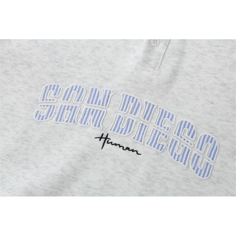HW2545特P55控98面布54棉46聚酯假两件POLO情侣卫衣宽松外套男,男装Polo衫,电商B370