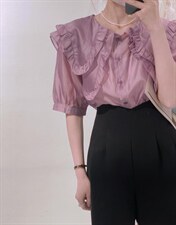 双层领衬衫，女装衬衫，驿谷