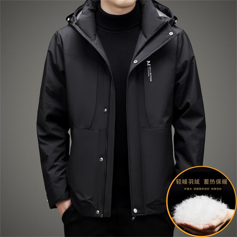 主推户外中老年连帽羽绒服男士冬季加厚运动休闲羽绒服外套,男装羽绒服,钱塘723