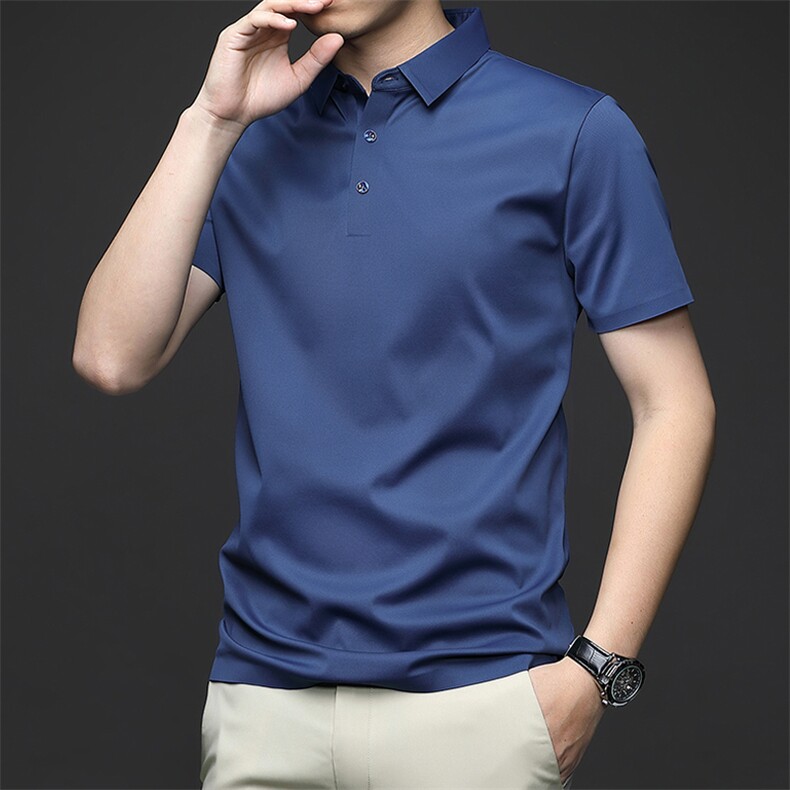 中年休闲男装翻领半袖T恤衫2023夏季新款男士polo衫无痕薄款上衣,男装Polo衫,电商B212（原钱塘6029）