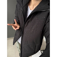 5W件现货冬季解构立领美式高街棉服厚外套男女夜光亮片满天星棉衣，男装棉衣，电商A486